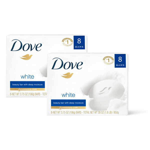2 Dove Beauty Bar packs, 16 bars each